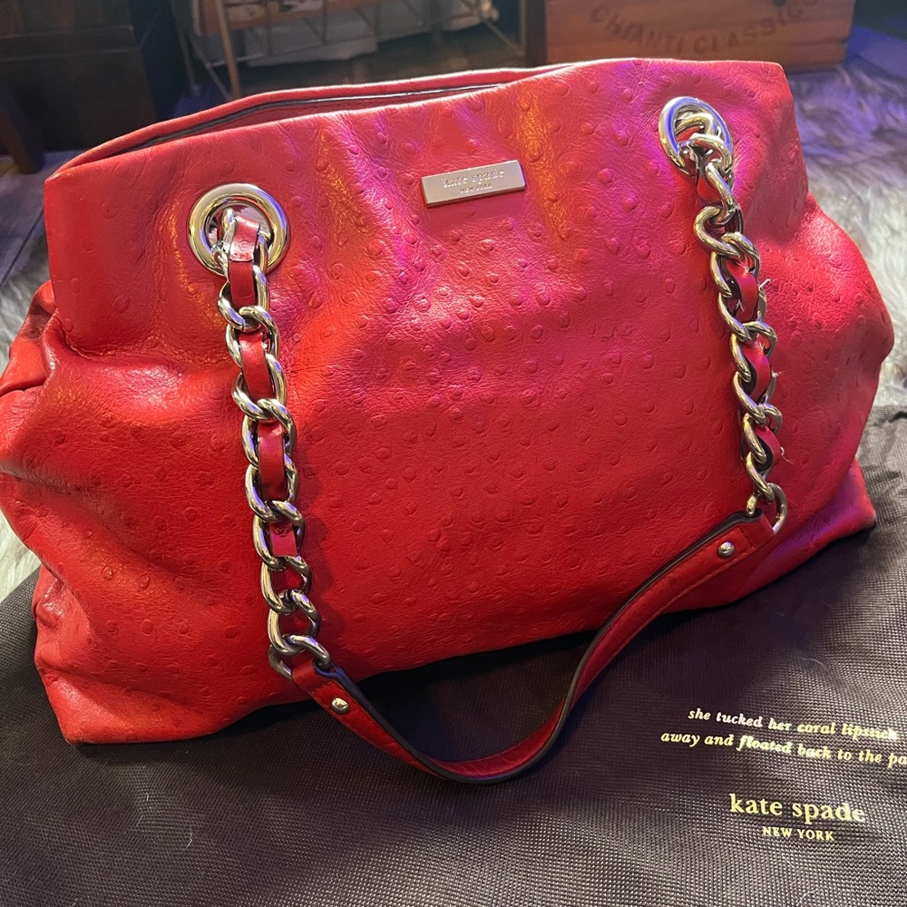 Kate Spade New York Ostrich Debossed Leather Shoulder Bag